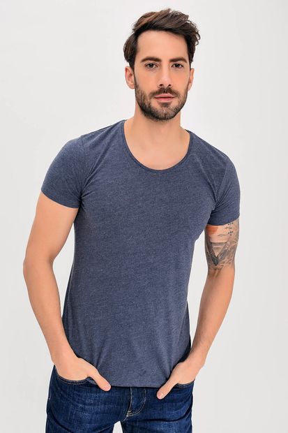 Superlife Erkek Lacivert Pamuk T-Shirt SPR 658 - 2