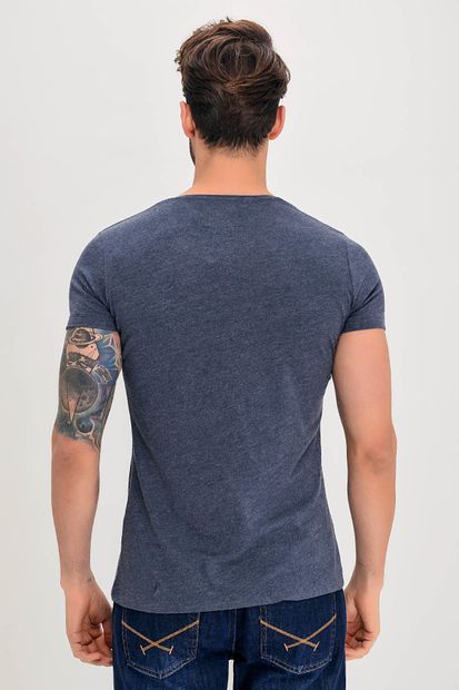 Superlife Erkek Lacivert Pamuk T-Shirt SPR 658 - 3