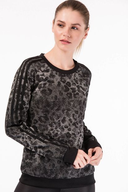 adidas Kadın Sweatshirt - W Essentials Aop Sw  - CE0597 - 2