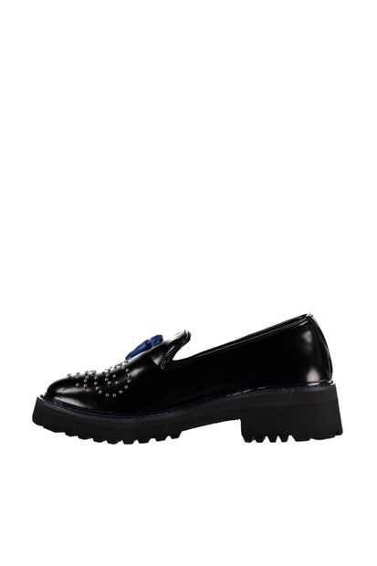 Elle Shoes Hakiki Deri Siyah Kadın Loafer - 4