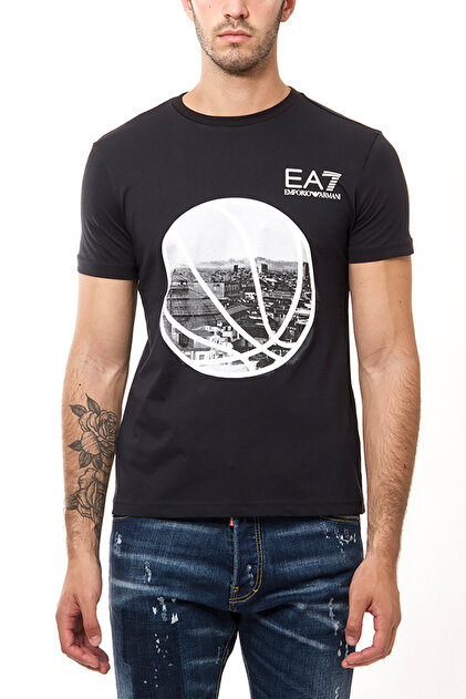 Emporio Armani Erkek Sıyah T-Shirt Eam107 - 1