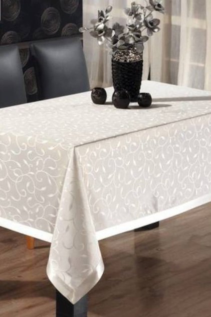 Cream Stain and Dirt Resistant Tablecloth 160x160