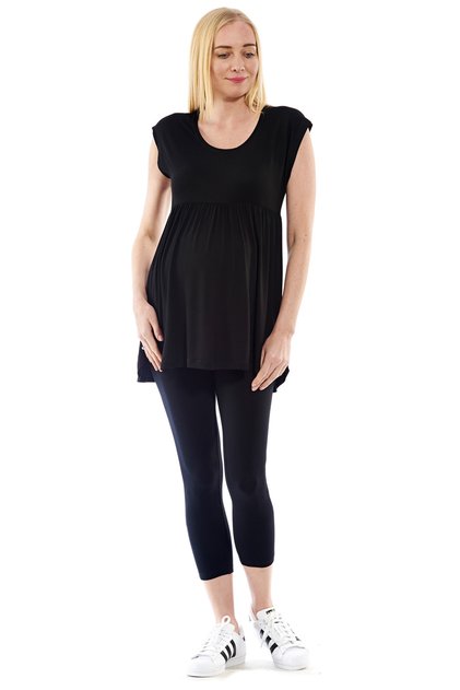 Black Maternity Low Sleeve Tunic Bm419
