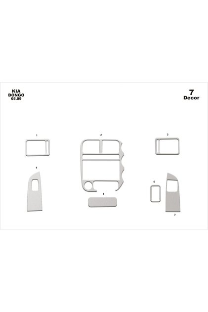 Meriç ® Kia Bongo Front Glove Box Plated Aluminum 7 Pieces 2009-›