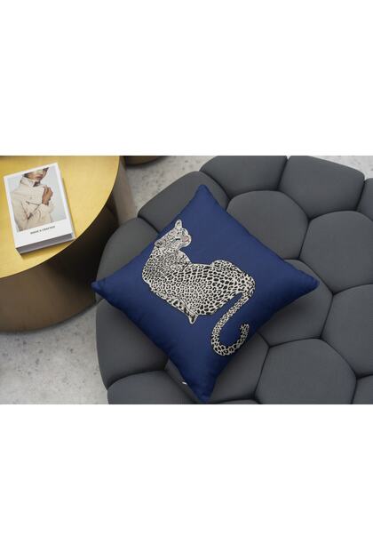 Throw Pillow 996 Navy Blue Leopard Ja Throw Pillow Case Pillow07