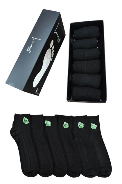 Men's Bamboo Seamless 6 Pairs Short Booties Socks Top Lacoste Knit Quality