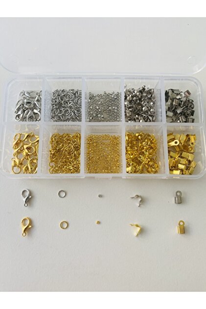 yağmur gökçe Kutulu Metal Set 6 - Altın Ve Gümüş Küpe Kolye
