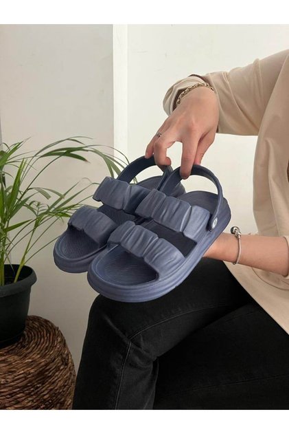 Double Stripes Non-Slip Thick Sole Soft Light Comfortable Sea Pool Beach Daily Women's Sandals Slippers