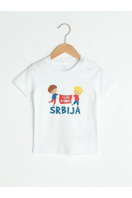 Crew Neck Short Sleeve Printed Cotton Baby Boy T-Shirt