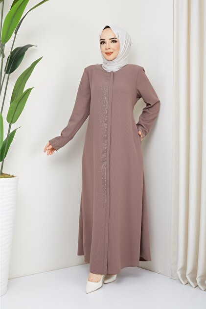 Women's Summer Zippered Stone Detailed Long Top Coat 932