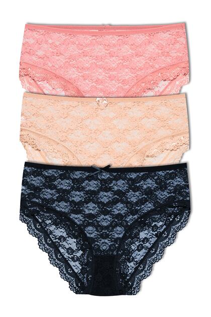 3-Piece Lace High Waist Plus Size Women's Panties