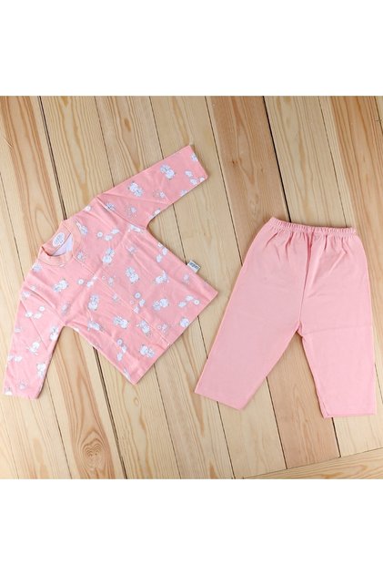 Ayılı Kız Baskılı Bebek Pijama Takımı 2329