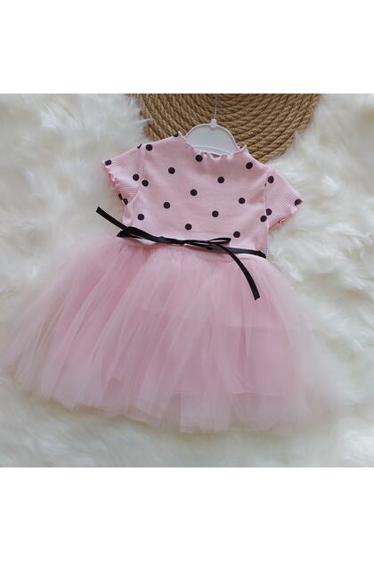 purple birthday dresses Design White Feather Splicing Polka Dot Princess Puffy Birthday Dress –  PreppyDress main image 1