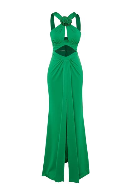 Trendyol Collection X Zeynep Tosun Green Window/Cut Out Detailed Evening &  Graduation Dress TCLSS23AE00006- Trendyol