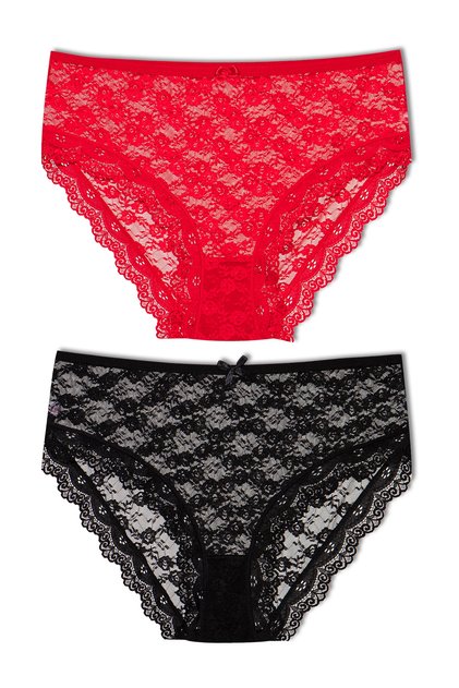 2-Piece Lace High Waist Plus Size Bato Women's Panties
