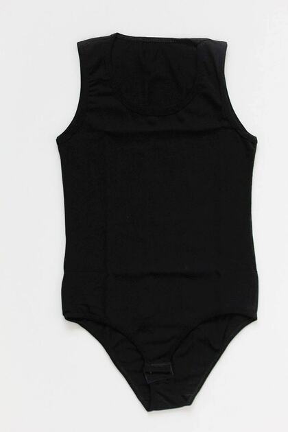Girl's Black Cotton Thick Strap Snap-On Undershirt Set of 6