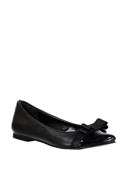 Fox Shoes Siyah Kadın Babet D726019509 - 4