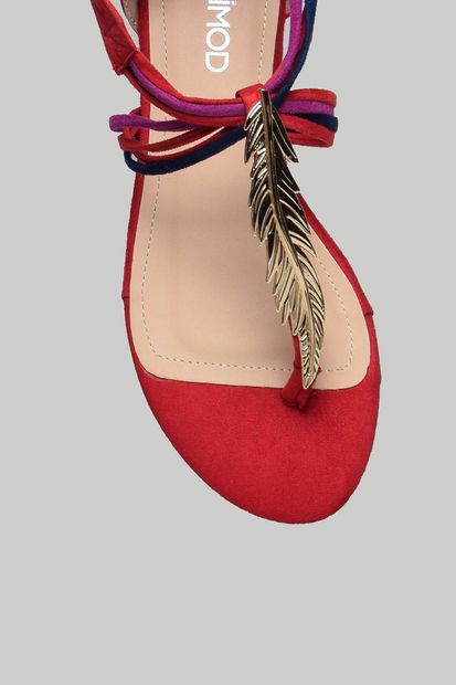 Derimod Kırmızı Kadın Sandalet 18SFE203110 - 5
