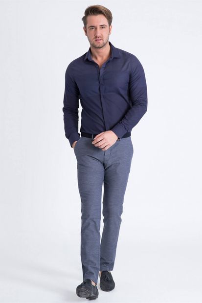 Lufian Erkek Slim Fit Male Smart Gömlek Lacivert LF17WMSH084003 - 1