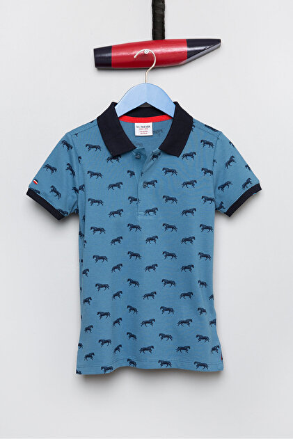 U.S. Polo Assn. Mavı Erkek Cocuk T-Shirt - 1