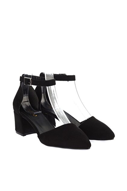 SOHO Siyah Süet Kadın Topuklu Ayakkabı 12560 - 2