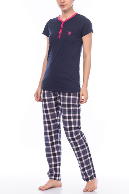 U.S. Polo Assn. Kadın Lacivert Patlı Pijama Takımı Us.01.16020.17Y - 1