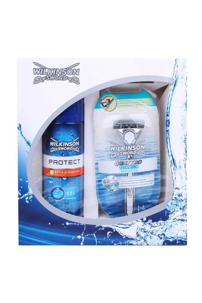 Wilkinson Sword Quattro Titanium Sensitive + Jel Tıraş Fırsat Seti - 1