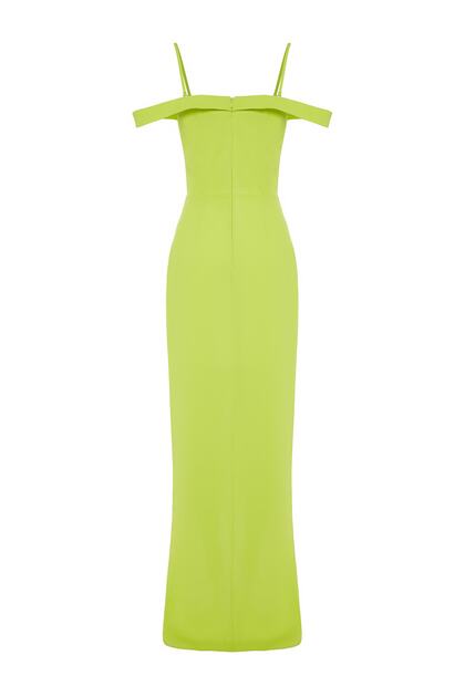 Trendyol Collection X Zeynep Tosun Light Green Flounced Evening Dress & Graduation  Dress TCLSS23AE00011- Trendyol