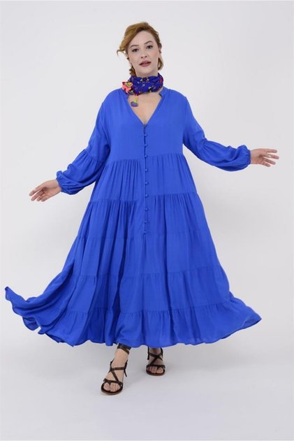 Women's Button Detail Long Dress