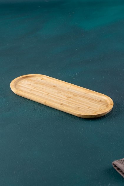 Bamboo Oval Presentation Plate - 33 Cm
