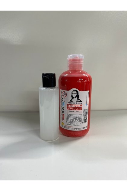 Mona Lisa Slime (slaym) Seti Kırmızı Yapıştırıcı(250ml) + Boraks(70ml)