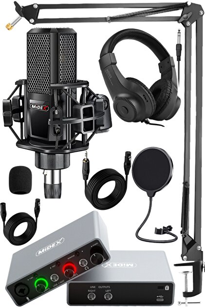 Midex Wizard Paket-3 CX2 Stüdyo Mikrofon MDX-06FXU Stüdyo Kayıt Midex Wizard Paket-3 CX2 Stüdyo Mikrofon MDX-06FXU Stüdyo Kayıt