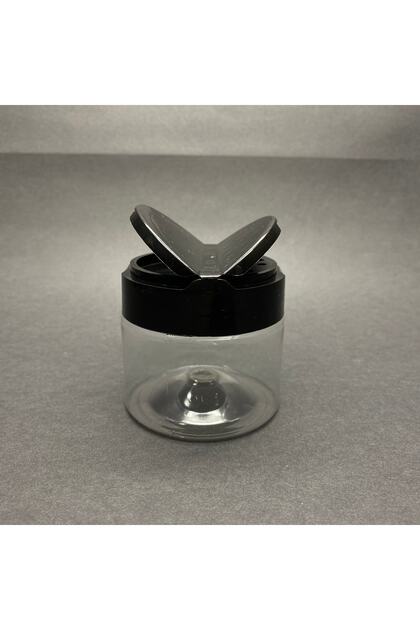 100 Cc Plastic Spice Jar - 100 Ml Spice Jar - 6 Pieces with Black Openable and Closable Lids