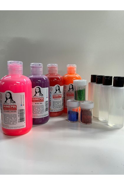 Mona Lisa Slime (slaym) Başlangıç Seti 4yapıştırıcı(250ml) + 4boraks(70ml) +3 Sim