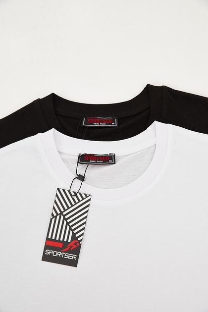 Men's 2-Piece Crew Neck Basic Cotton T-shirt Dawrazz-401