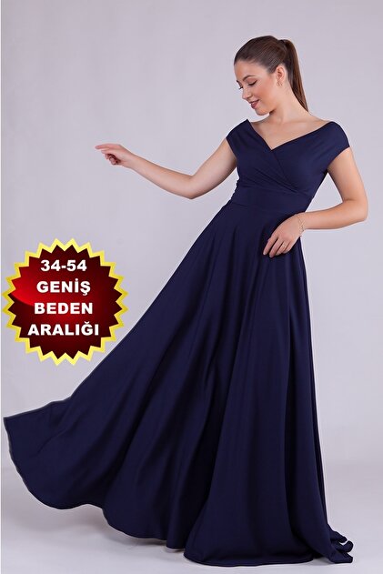 lovebox Flexible Atlas Fabric Boat Neck Flowy Maxi Navy Blue Evening Dress 237- Trendyol lovebox Flexible Atlas Fabric Boat Neck Flowy Maxi Navy Blue Evening Dress 237- Trendyol