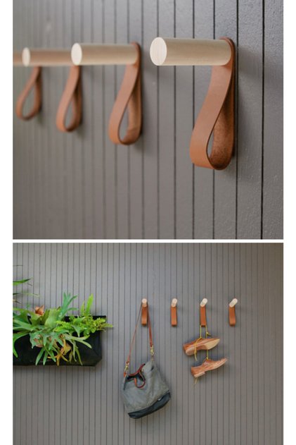 4'lü Deri Duvar Kancası, Portmanto, Elbise Askısı, Minimalist Duvar Kancası, Modern Askılık