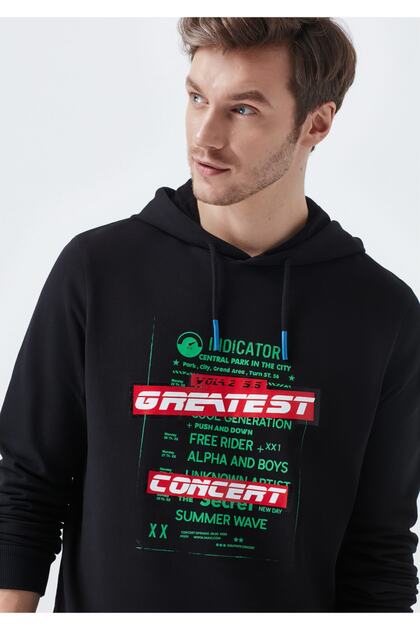 Baskılı Siyah Sweatshirt 066374-900