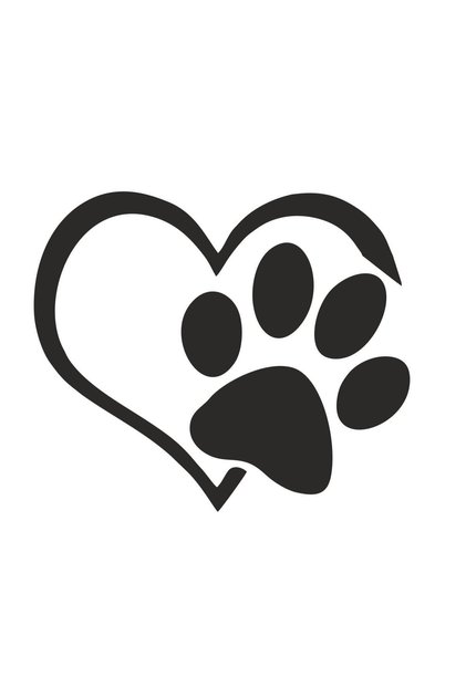 Men's Paw and Heart Sticker 00436 12 x 10 cm
