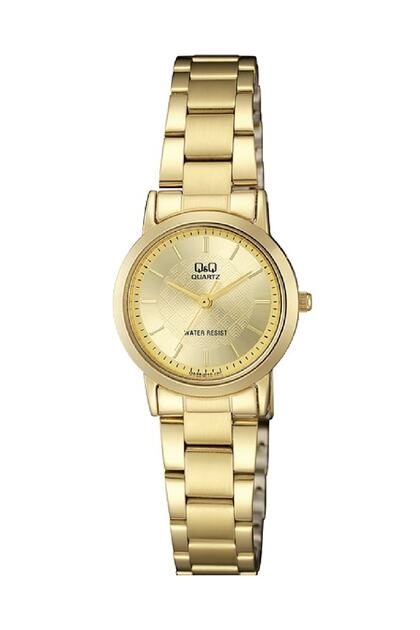 Women's Golden Yellow Thin Elegant Model Wristwatch