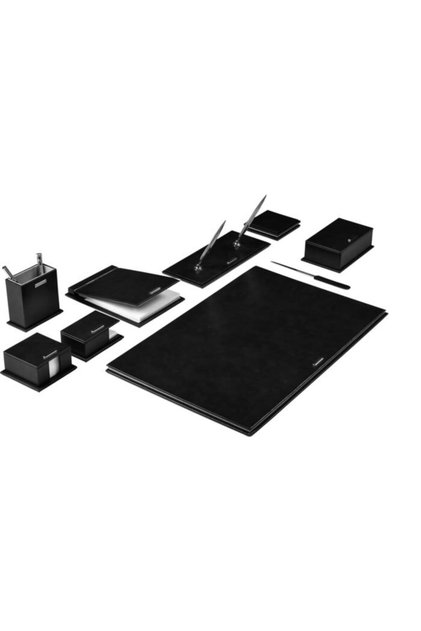 Center 10 Piece Desk Mat Set Black 7137
