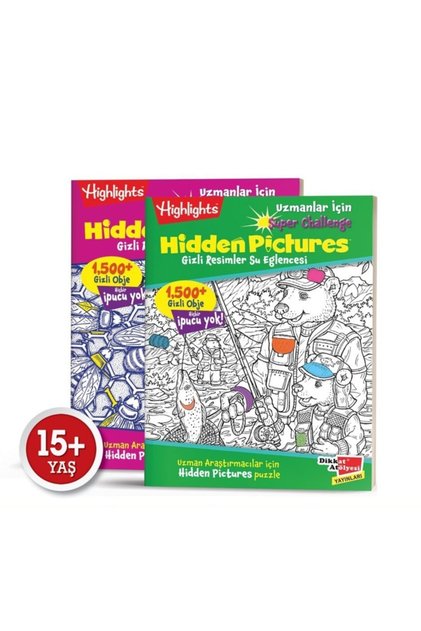 Uzmanlar İçin Gizli Resimler 15+ Yaş Hidden Pictures 2li Eğlenceli Etkinlik Aktivite Kitabı