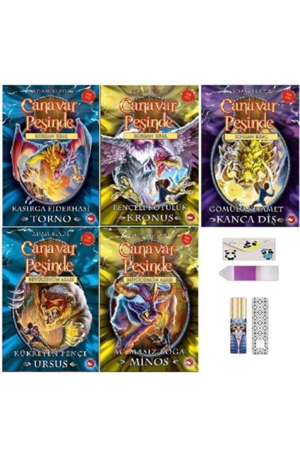 Adam Blade Canavar Peşinde Seti 10 5 Kitap (Notebook + Bookmark Gift)