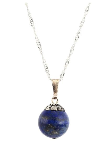Globe Model Natural Lapis Lazuli Stone Natural Stone Necklace (Including chain)