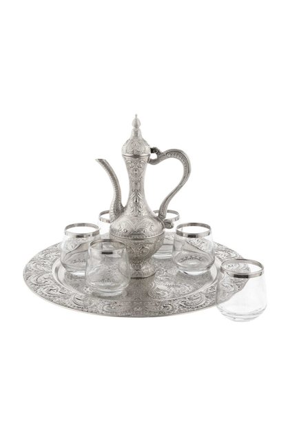 Payitaht 6-Person Zemzem Set with Gilded Glass Cups (317-K)