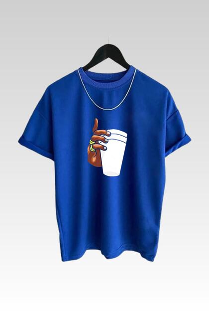 Men's Oversize 100% Cotton Cup Printed T-shirt