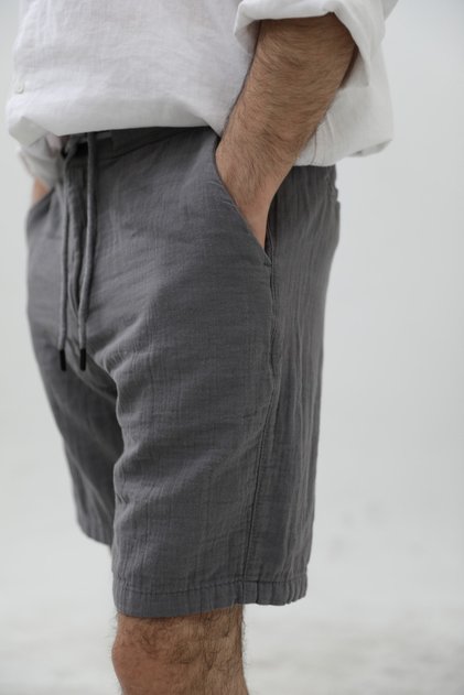 Men's Smoked Musli Laced Linen Shorts