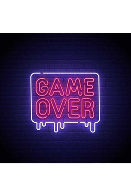 neonworlds Neon Game Over Dekoratif Duvar Aydınlatması Neon Duvar