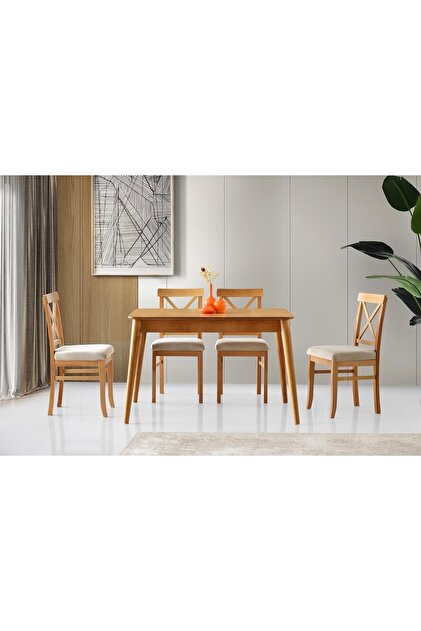 Erezogulları Mobilya Zeta Alaçatı Ağaç Açılır Yemek Masa Sandalye