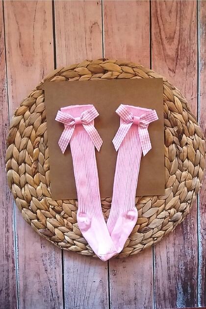 Baby Girl Plaid Ribbon Knee Socks Fancy Knee Socks